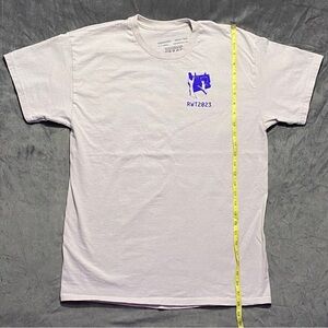 White T-Shirt with Purple Graphic